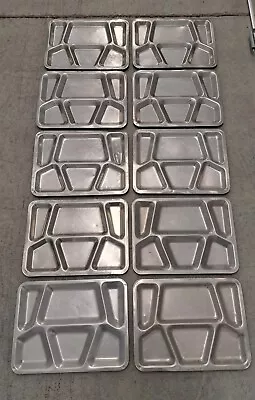 US  Military Mess Hall Divided Food Tray Stainless Steel WW2 Dated Lot Of 10 • $129.98