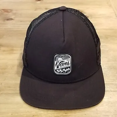 Vans Hat Cap Snap Back Black One Size Mesh Skater Skateboarding Black • $6.25