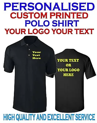 £8.99 • Buy Personalised Custom Printed Polo Shirt Uneek Your Text Logo Unisex Workwear Top 