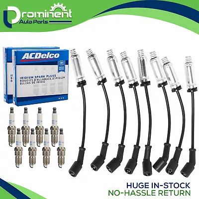 8mm Wireset & 8 AcDelco Spark Plug 41-110 For Chevy Silverado 1500 GMC Sierra V8 • $69.68