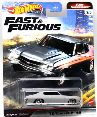 Hot Wheels Premium Fast & Furious 2/5 1970 Chevy Chevelle SS Ft. Gray 5spkRR's • $6.49