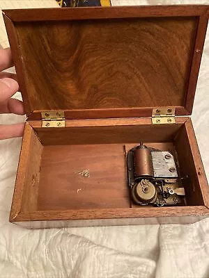 Antique Walnut Swiss Music Box 1850-1910 Working Inlaid ( Box Needs Restored) • $250