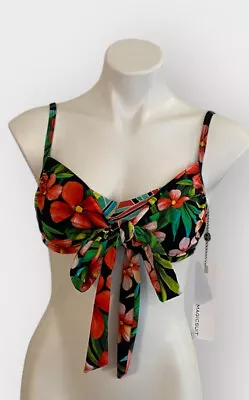 Magicsuit Magic Tropical Floral Tie Front Bikini Swimsuit Top New Ladies Size 6 • $24