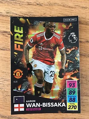 Aaron Wan-Bissaka MAN UTD Premier League Adrenalyn XL 2021-22 FIRE Card No.418 • £1.50