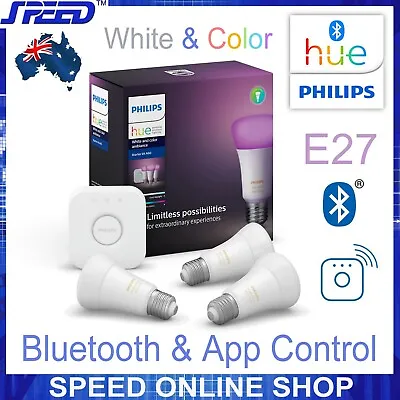 $299 • Buy Philips Hue White & Color Ambiance Starter Kit E27 - Bluetooth/App/WiFi Controls