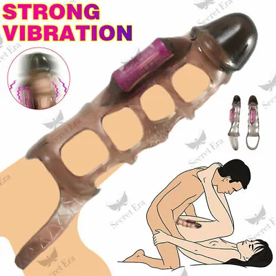 $14.96 • Buy Vibrator Cock Penis Ring Sleeve Condom Vibrator For Couple Men Sex-Toys Enhancer