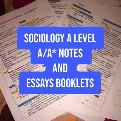 £11 • Buy Sociology A Level Notes And Essays Bundle