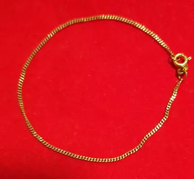 NEW Solid 9ct Yellow Gold Fine Flat Curb Bracelet Hallmarked 375 Made In Italy • $129