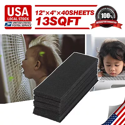 Carbon Filter 40pcs 4 X 12 Inch Activated Charcoal Air Vent Filters 1/8  Thick • $26.99