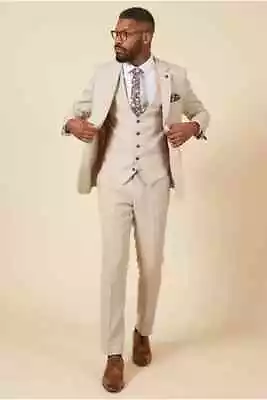Men's Marc Darcy Designer HM5 Slimfit (3) Piece Suit • £60