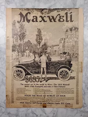 1915 Maxwell Motor Company - The Easiest Car In The World To Drive - 9/16/1914 • $12.50