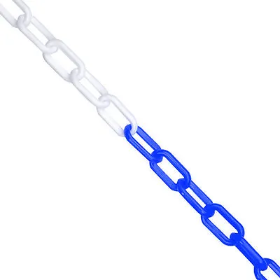 Plastic Barrier Chain Link Safety Decorative Garden Fence Blue & White 10m X 6mm • £12.99