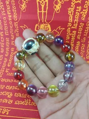 Rare Leklai Naga Eye Bracelet And Takrut Healing Lp Somporn Wealth Thai Amulet 2 • $100