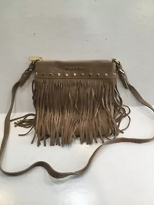 Michael Kors Beige Suede Fringe Billy Shoulder Bag • $119