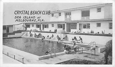 Postcard Florida Melbourne Crystal Beach Club Swimming Pool Occupation 23-9958 • $12.99