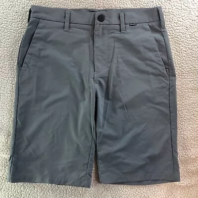 Hurley Nike Dri-Fit Men’s Gray  Walkshorts Size 28 Flat Front Chino Golf Shorts • $14.99