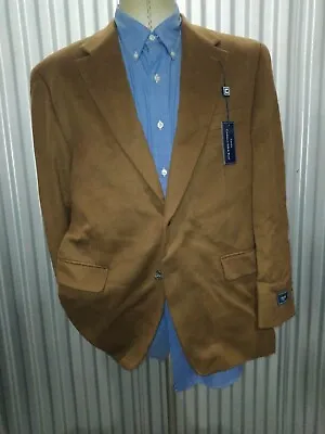 NEW 44R Ralph Lauren Chaps Vicuna Brown Tweed CASHMERE SILK Wool Blazer Jacket • $179.95