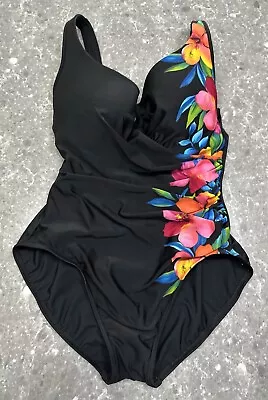 MIRACLESUIT ESCAPE Aloha Miracle Control Swim Suit One Piece Tropical 14 ? READ • $85