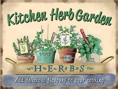 Kitchen Herb Garden Retro Metal Sign Vintage Kitchen Cafe Gift • £9