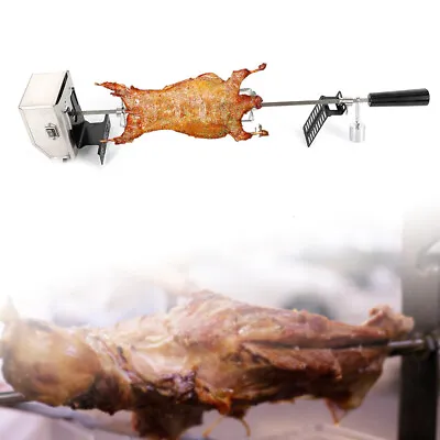 52.5  Universal Rotisserie Kit For Barbecue Stainless Steel Spit Rod Meat Forks • $48.46