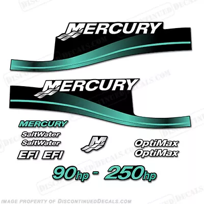 Fits Mercury 90hp - 250hp Decals - Custom Color Aqua • $109.95