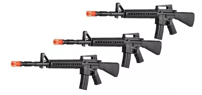 Lot Of 3 - 3/4 Scale - New M16 Full Stock Spring Airsoft Gun Rifles + 6mm BBs • $29.99