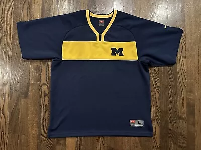 Vintage Nike Fab Five MICHIGAN WOLVERINES Pullover Shooting Shirt Size Large L • $35