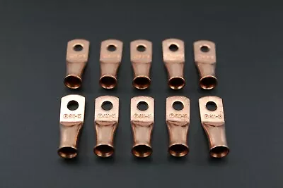 6 Gauge Copper #10 Ring 10 Pk Crimp Terminal Connector Awg Ga Car Eye Cur610 • $9.95