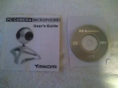 MIKOMI Webcam PC Camera Microphone User Guide& CD  Software ONLY • £0.99