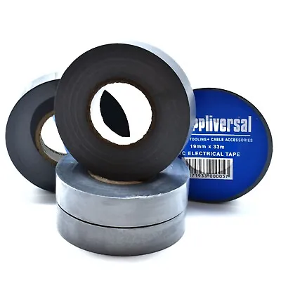 GREY 19mm X 20m ELECTRICAL PVC INSULATION TAPE FLAME RETARDANT (5 - 500 Rolls) • £249.99