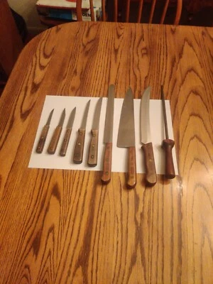 $44.99 • Buy Vintage Chicago Cutlery Knives Knife Set Lot 8 & Sharpener 