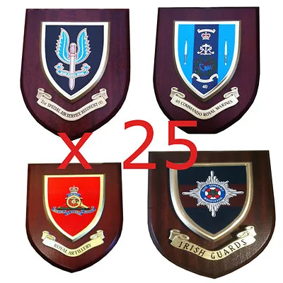 25 X British Made Military Wall Plaques 25 Bespoke Shields Made To Your Design • £499.75