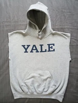 Yale University Hoodie Men's Medium Gray Gym Tank Pullover Sleeveless • $12.75
