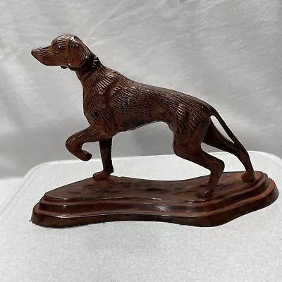 Vintage Bronze Hunting Dog Figurine Sculpture Pointer Hound Setter 7.75Hx12Lx5W • $64.88