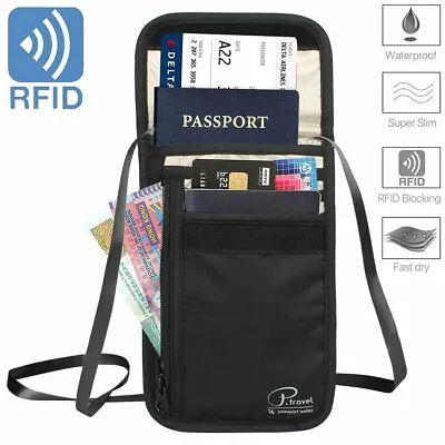 $8.99 • Buy Travel Wallet Bag Neck Stash Pouch Passport Card Holder RFID Blocking Security