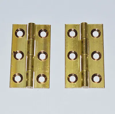 £3.19 • Buy 1-1/2  - 38mm Solid Brass Butt Hinges For Small Projects, Wooden Boxes (14615)
