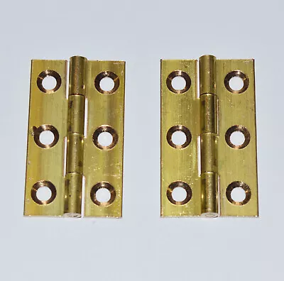 £3.19 • Buy 1-1/2  - 38mm Solid Brass Butt Hinges For Small Projects, Wooden Boxes (14615)