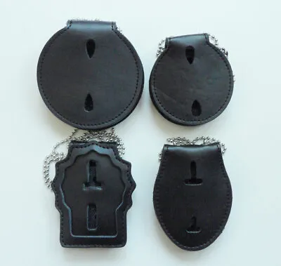 $9.99 • Buy  High Quality Tight Leather Police Badge Holder Belt Clip Chain Insignia Holders