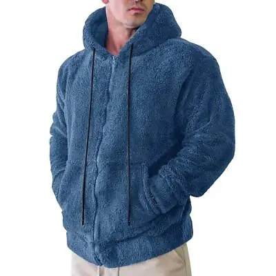 Men's Athletic Warm Soft Sherpa Lined Fleece Zip Up Sweater Jacket Hoodie Coats • $26.99