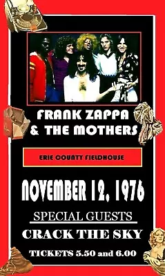 FRANK ZAPPA & THE MOTHERS - POSTER ERIE PA  / 11 INCH By 17 INCH • $12.99