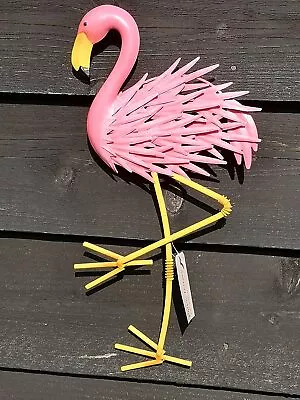 £12.50 • Buy New Bright Vibrant Pink Flamingo Metal Wall Art Decor Garden/Fence/Home