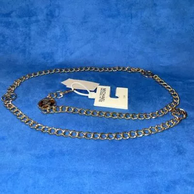 Michael Kors Metal Chain Women's MK Logo Gold Tone Belt Size Medium/Large • $36.31