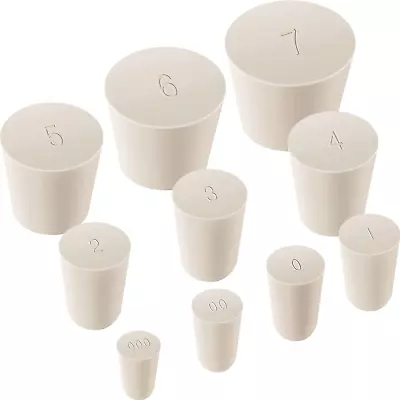 44 Packs Solid Lab Rubber Stoppers Plugs Small White Rubber Cork Stoppers Assort • $19.99