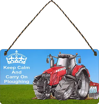 Massey Ferguson Sign Funny Farm Tractor Plaque Keep Calm Carry On Sign Gifts • £4.88