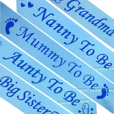 BABY SHOWER SASHES  Mummy To Be  Nanny Aunty & Big Sister & Grandma To Be Sash • £2.29