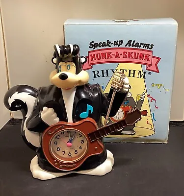 Vintage Hunk A Skunk Rhythm Speak Up Alarm Clock Musical Music Works • $40