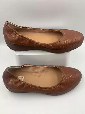 £26.50 • Buy FITFLOP Tan/Brown Ballerina  Slip On Pumps Size 9. Wobble Board Technology