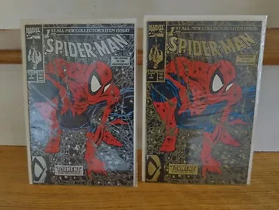 Spider-Man #1 Todd McFarlane 1990 Gold And Silver Cover Lot Of 2 Books. • $20