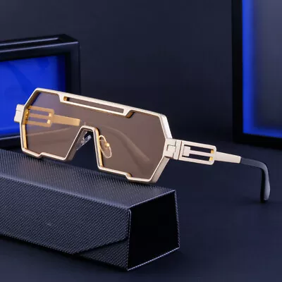 OVERSIZED Steampunk Square Sunglasses For Mens Women Retro HIP HOP Shade Glasses • $10.99