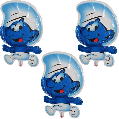 $6.37 • Buy 3x Foil Balloon Smurf Smurfs Helium Balloon Birthday